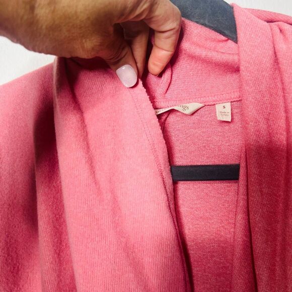 Soft Surroundings Pink Long Open Front Cardigan Sz Small - Picture 3 of 8